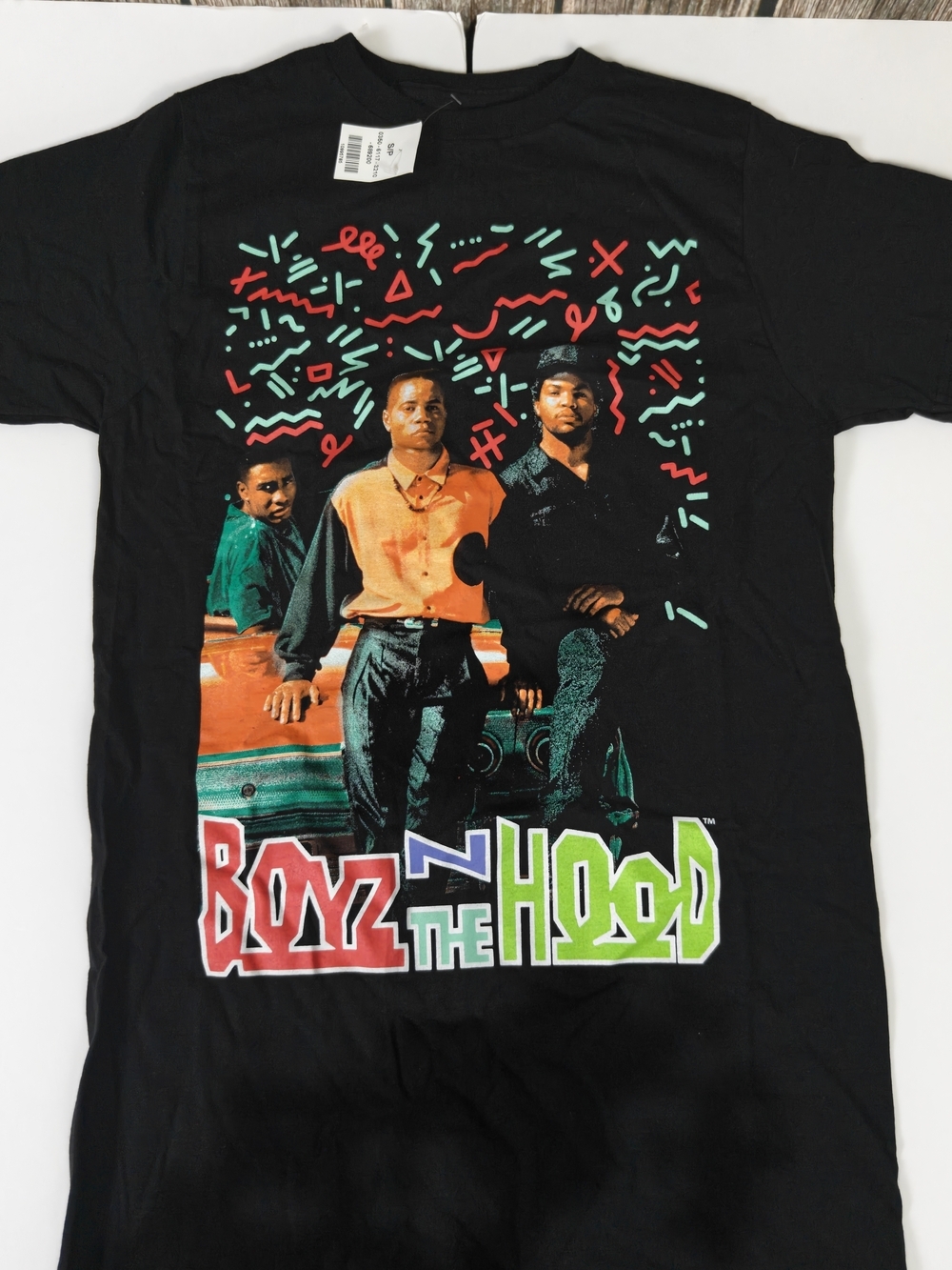 Boyz N The Hood Graphic Kids T-Shirt - Black with Multicolor Print Size small
